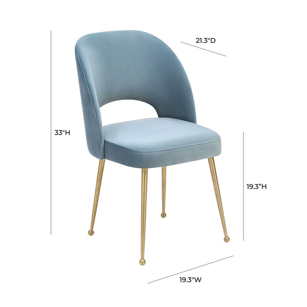 Swell Sea Blue Velvet Chair Model: TOV-D66