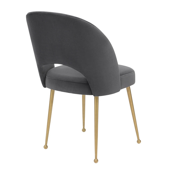 Swell Dark Grey Velvet Chair Model: TOV-D67