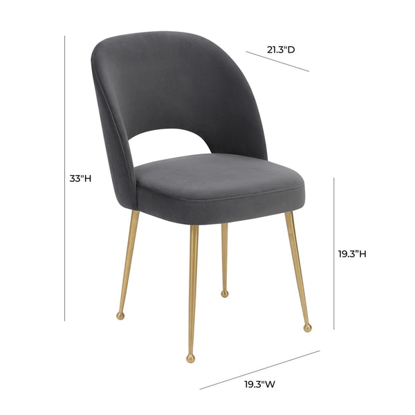 Swell Dark Grey Velvet Chair Model: TOV-D67