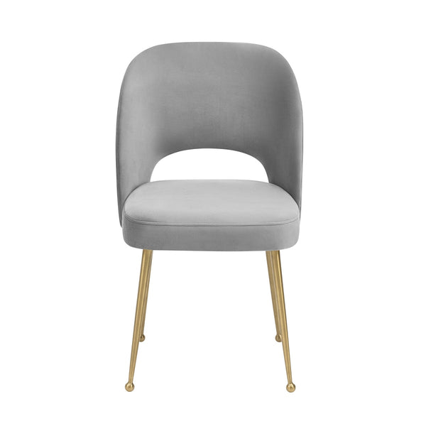 Swell Light Grey Velvet Chair Model: TOV-D68