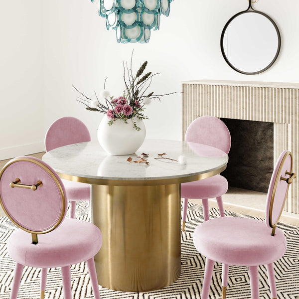 Kylie Bubblegum Velvet Dining Chair Model: TOV-D68127