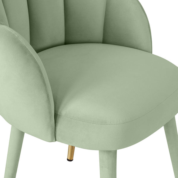 Gardenia Moss Green Velvet Dining Chair Model: TOV-D68137