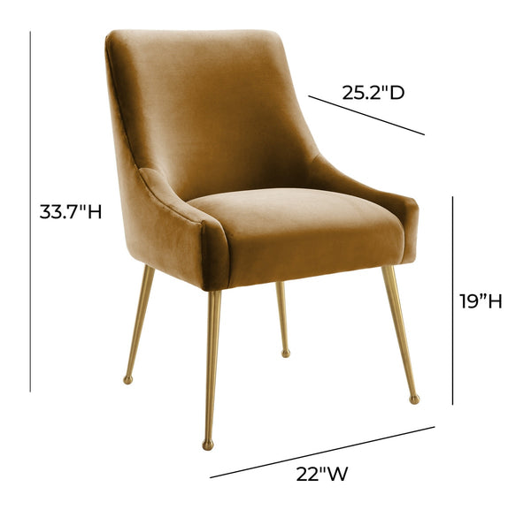 Beatrix Cognac Velvet Side Chair Model: TOV-D68305