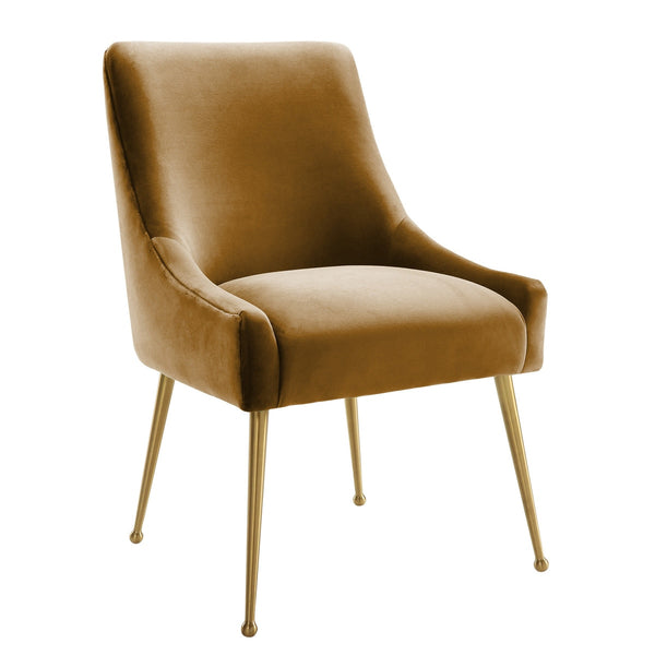 Beatrix Cognac Velvet Side Chair Model: TOV-D68305