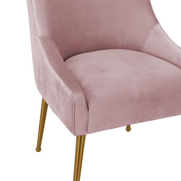 Beatrix Pleated Mauve Velvet Side Chair Model: TOV-D68313