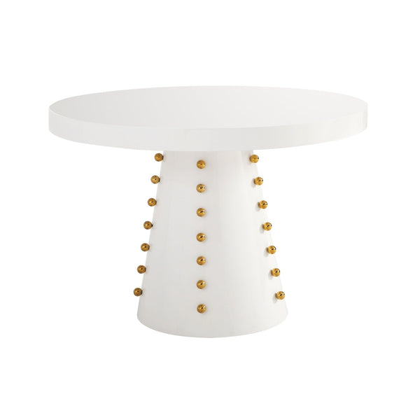 Janice White Lacquer 44" Round Dinette Table Model: TOV-D68314