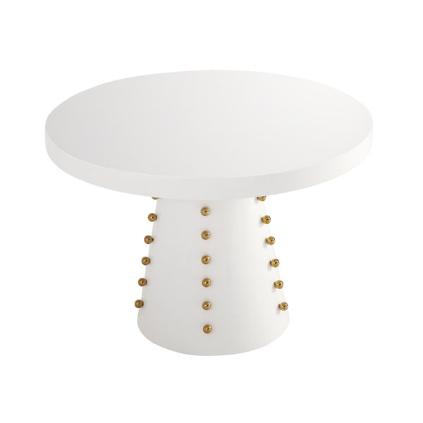 Janice White Lacquer 44" Round Dinette Table Model: TOV-D68314