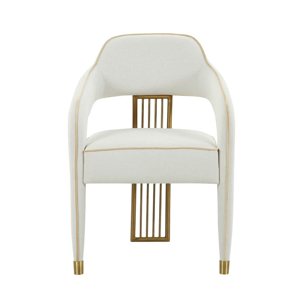 Corralis Cream Performance Linen Dining Chair Model: TOV-D68475