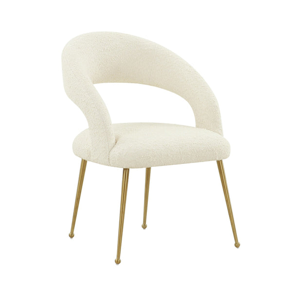 Rocco Cream Performance Boucle Dining Chair Model: TOV-D68535