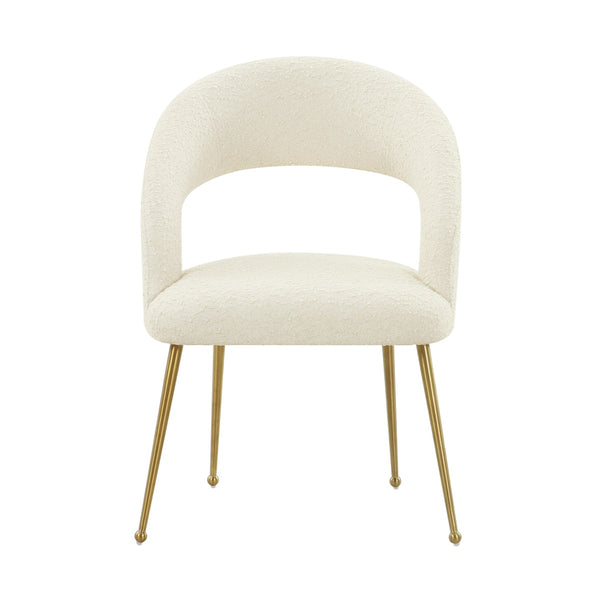 Rocco Cream Performance Boucle Dining Chair Model: TOV-D68535