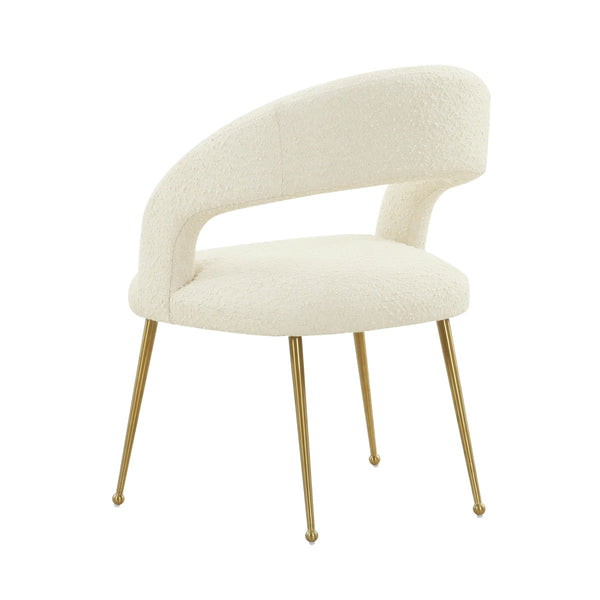 Rocco Cream Performance Boucle Dining Chair Model: TOV-D68535