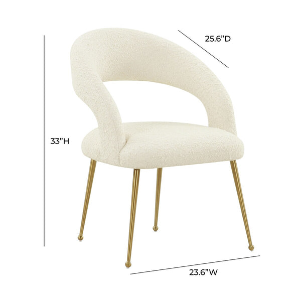 Rocco Cream Performance Boucle Dining Chair Model: TOV-D68535