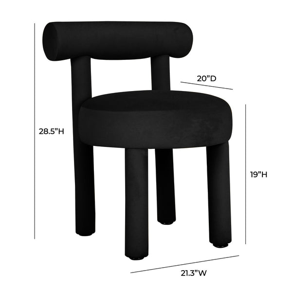 Carmel Black Velvet Dining Chair Model: TOV-D68591