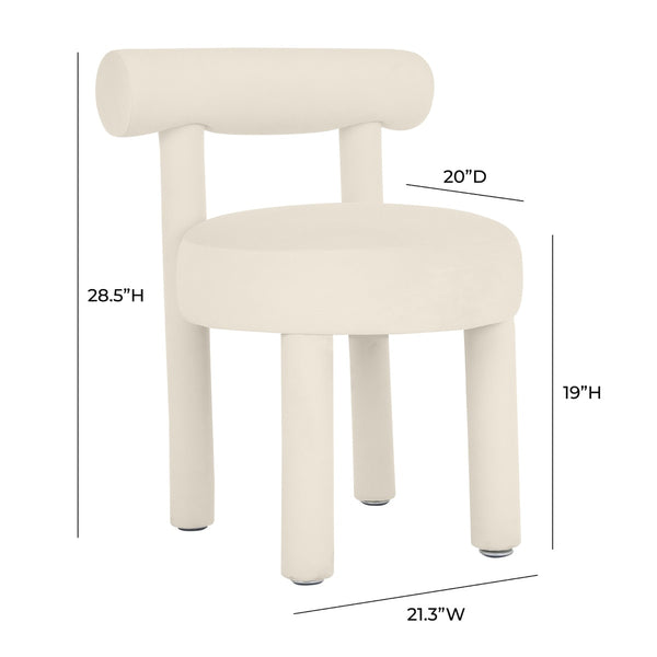 Carmel Cream Velvet Dining Chair Model: TOV-D68592
