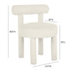 Carmel Cream Performance Boucle Dining Chair Model: TOV-D68593
