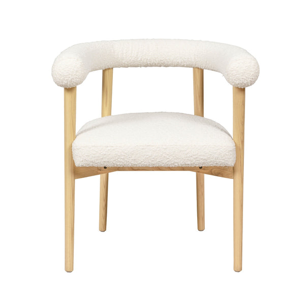 Spara Cream Performance Boucle Dining Chair Model: TOV-D68594