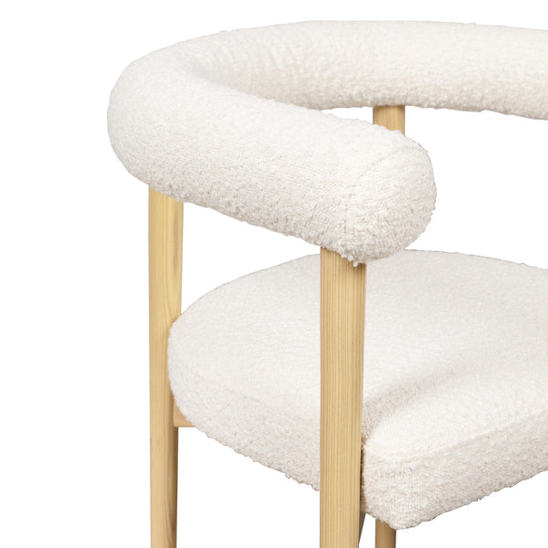 Spara Cream Performance Boucle Dining Chair Model: TOV-D68594
