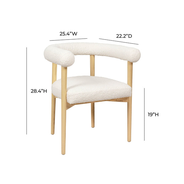 Spara Cream Performance Boucle Dining Chair Model: TOV-D68594