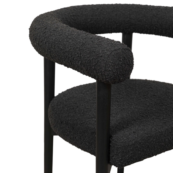 Spara Black Performance Boucle Dining Chair Model: TOV-D68595