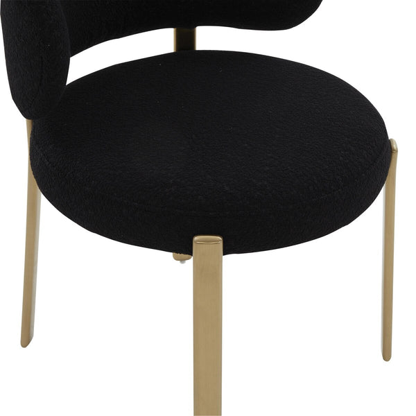 Margaret Black Performance Boucle Dining Chair Model: TOV-D68648
