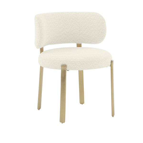Margaret Cream Performance Boucle Dining Chair Model: TOV-D68649