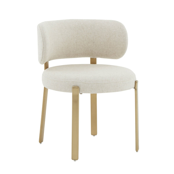 Margaret Cream Performance Linen Dining Chair Model: TOV-D68650