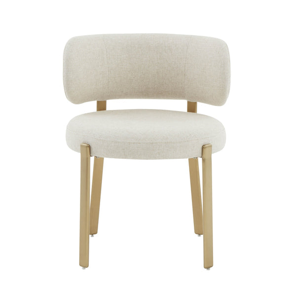 Margaret Cream Performance Linen Dining Chair Model: TOV-D68650