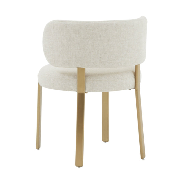 Margaret Cream Performance Linen Dining Chair Model: TOV-D68650