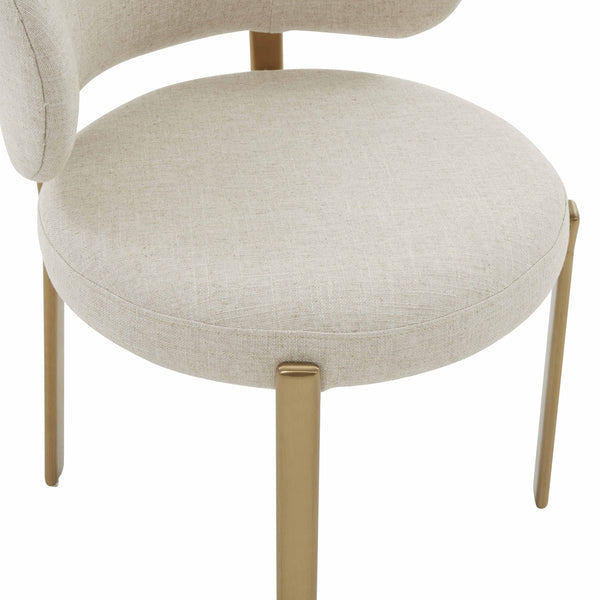 Margaret Cream Performance Linen Dining Chair Model: TOV-D68650