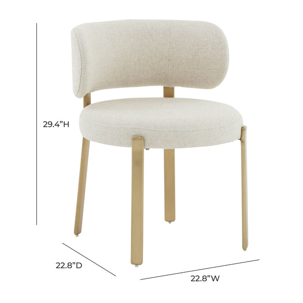 Margaret Cream Performance Linen Dining Chair Model: TOV-D68650