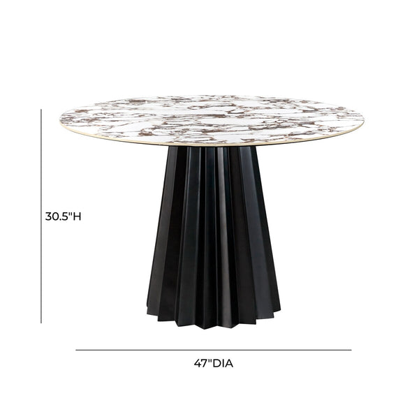 Jimena Marble Ceramic 47" Round Dining Table Model: TOV-D68688