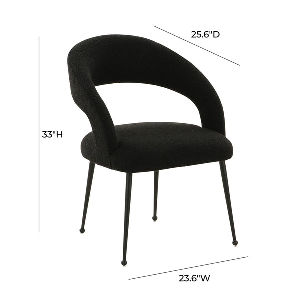 Rocco Black Performance Boucle Dining Chair Model: TOV-D68704