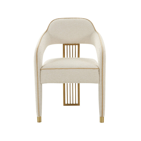 Corralis Cream Performance Boucle Dining Chair Model: TOV-D68705