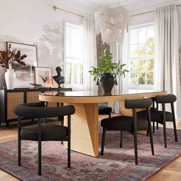 Spara Black Performance Boucle Side Chair Model: TOV-D68758