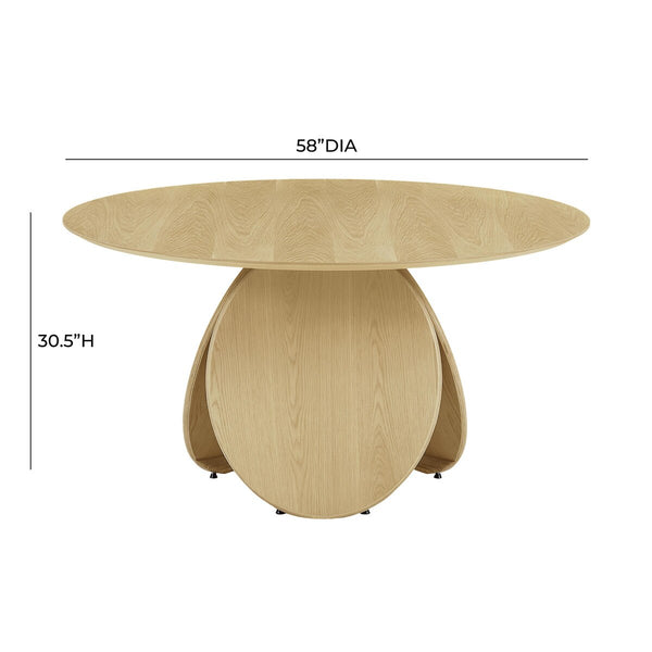 Emil Natural Oak Round Dining Table Model: TOV-D68762