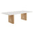 Madeline White Gloss and Natural Ash 92" Rectangular Dining Table Model: TOV-D68766