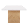Madeline White Gloss and Natural Ash 92" Rectangular Dining Table Model: TOV-D68766