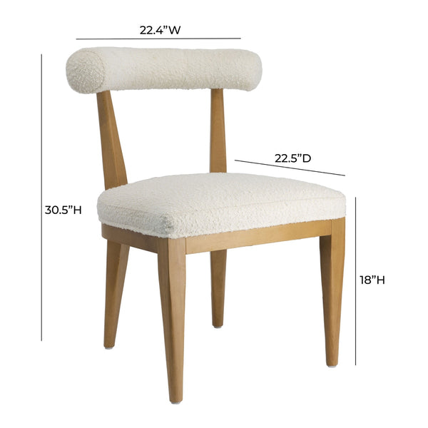 Palla Cream Performance Boucle Dining Chair Model: TOV-D68817