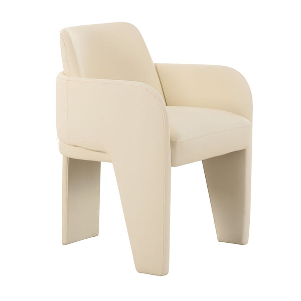 Leo Cream Performance Vegan Leather Dining Chair Model: TOV-D68992