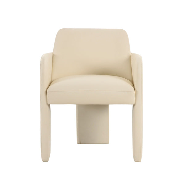 Leo Cream Performance Vegan Leather Dining Chair Model: TOV-D68992