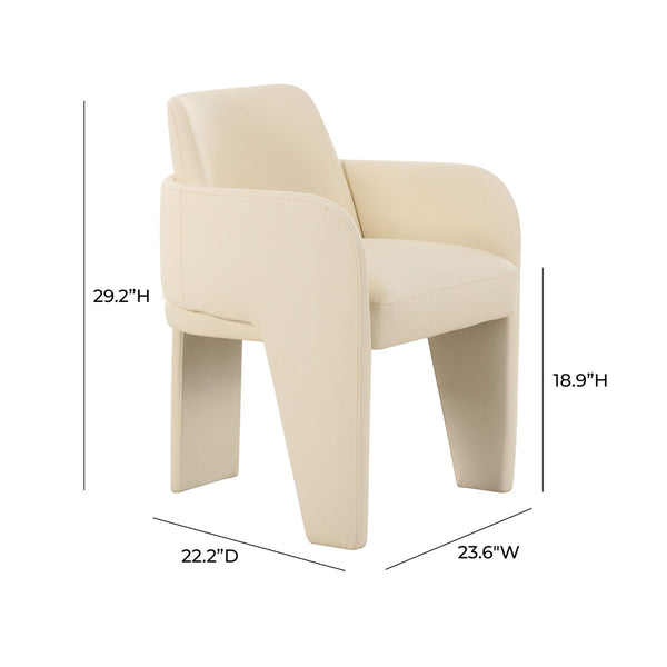 Leo Cream Performance Vegan Leather Dining Chair Model: TOV-D68992