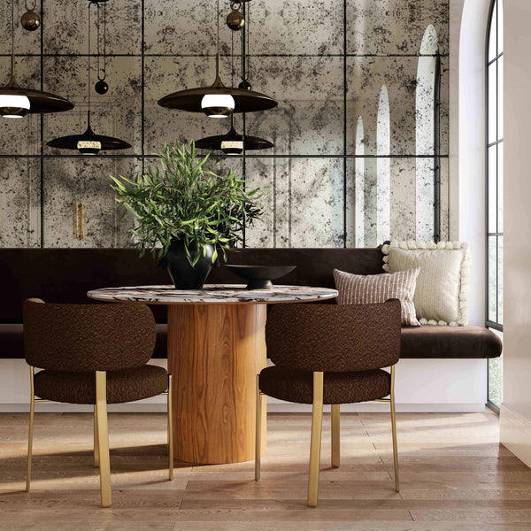 Margaret Chocolate Brown Performance Boucle Dining Chair Model: TOV-D68996