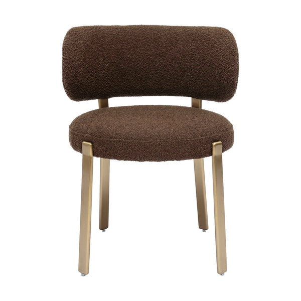 Margaret Chocolate Brown Performance Boucle Dining Chair Model: TOV-D68996