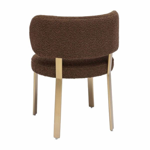 Margaret Chocolate Brown Performance Boucle Dining Chair Model: TOV-D68996
