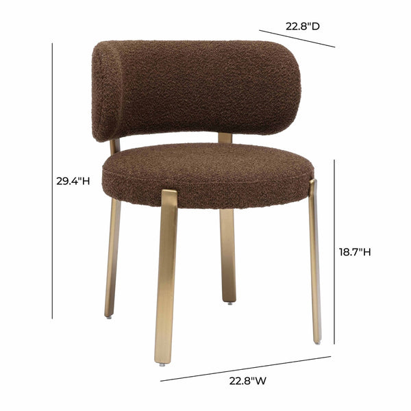 Margaret Chocolate Brown Performance Boucle Dining Chair Model: TOV-D68996