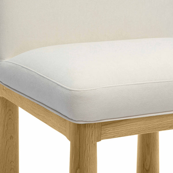 Tiara Cream Velvet Oak Dining Chair Model: TOV-D69037