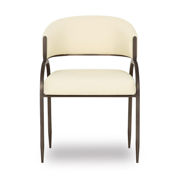 Tatum Cream Performance Vegan Leather Dining Chair Model: TOV-D69051