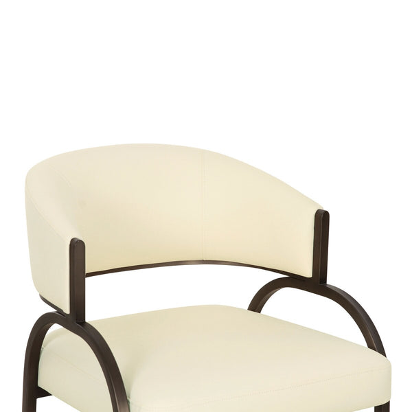 Tatum Cream Performance Vegan Leather Dining Chair Model: TOV-D69051