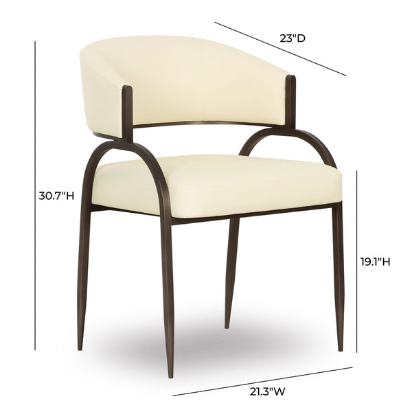 Tatum Cream Performance Vegan Leather Dining Chair Model: TOV-D69051