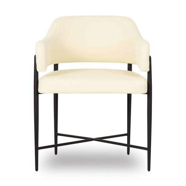 Sezanne Cream Vegan Leather Dining Chair Model: TOV-D69057
